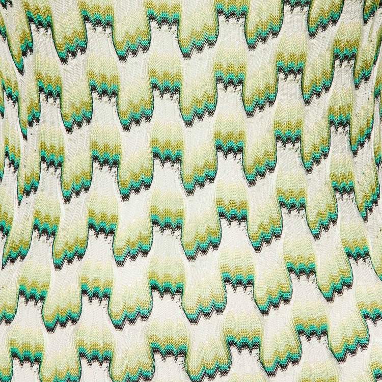 Pre Owned Missoni Green Embellished Printed Silk Overlay Maxi Dress S 