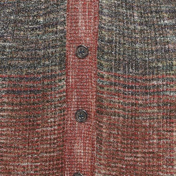 Pre Owned Missoni Brown Lurex Rib Knit Cardigan S