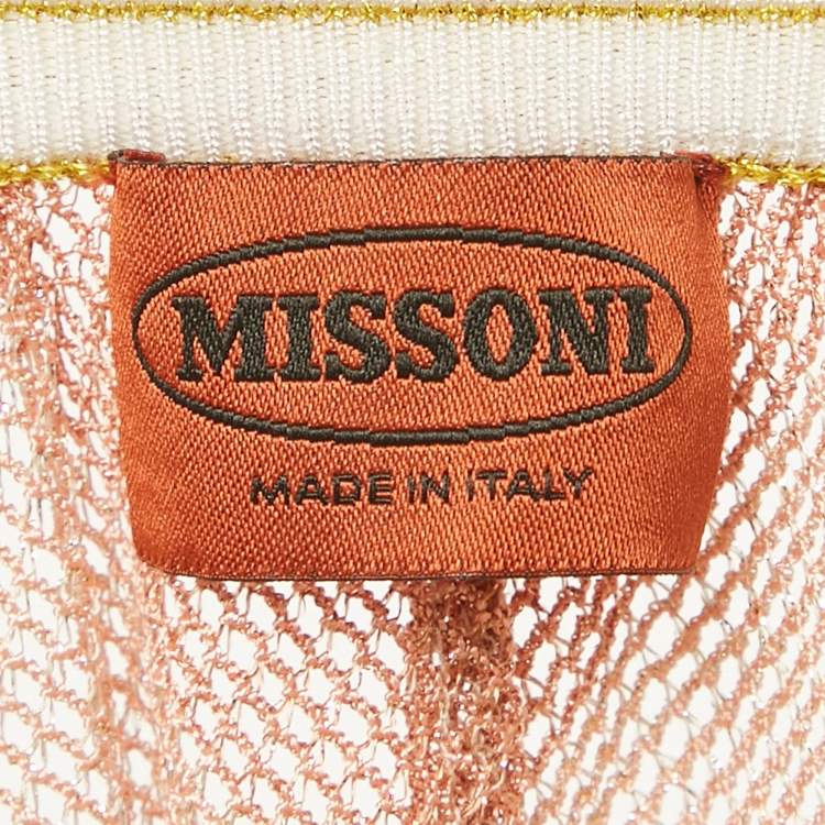 Pre Owned Missoni Multicolor Lurex Mesh Knit Maxi Skirt L