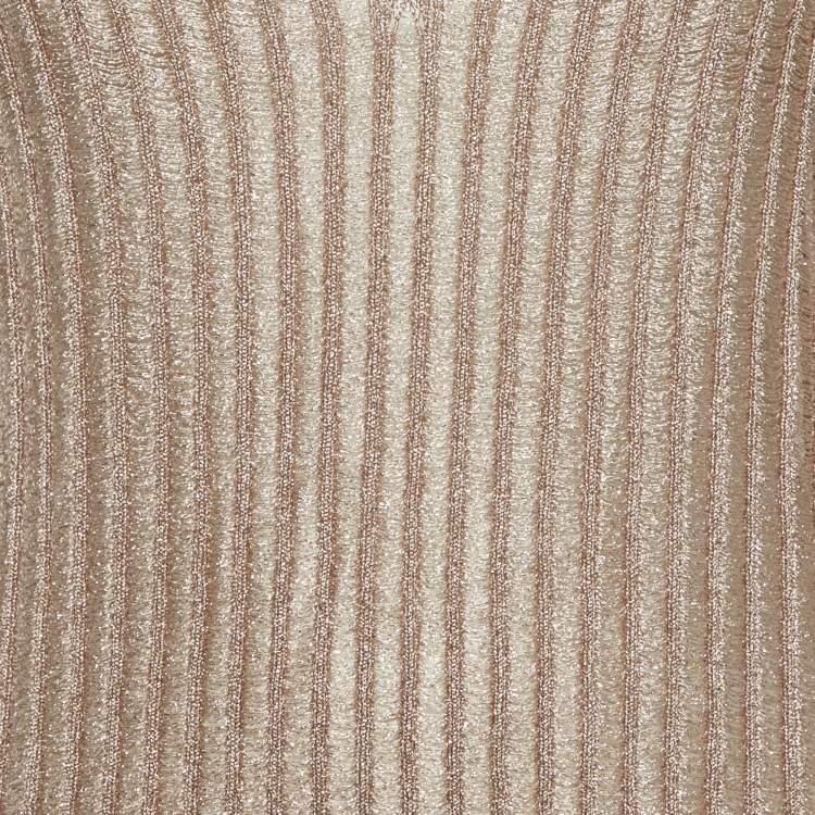 Pre Owned Missoni Metallic Lurex Knit V-Neck Top L