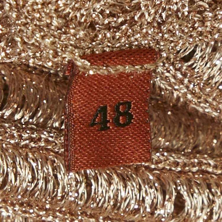 Pre Owned Missoni Metallic Lurex Knit V-Neck Top L