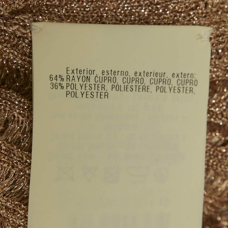 Pre Owned Missoni Metallic Lurex Knit V-Neck Top L