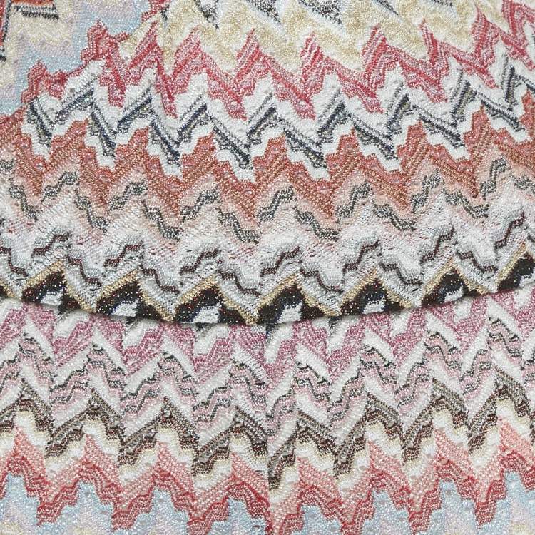 Pre Owned Missoni Multicolour Zig Zag Lurex Knit Top & Pants Set S