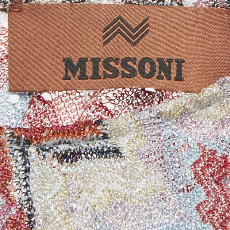 Pre Owned Missoni Multicolour Zig Zag Lurex Knit Top & Pants Set S