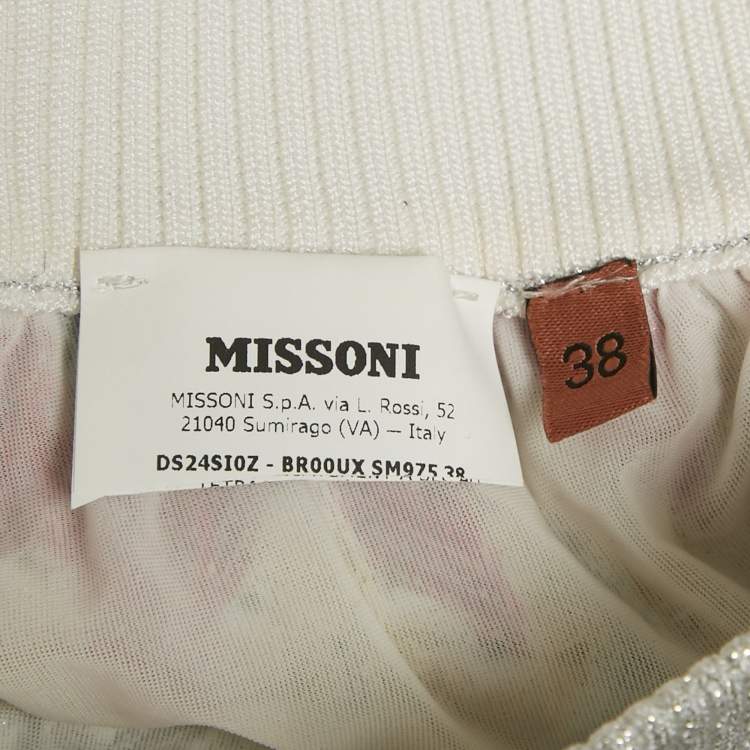 Pre Owned Missoni Multicolour Zig Zag Lurex Knit Top & Pants Set S