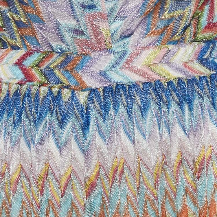 Pre Owned Missoni Multicolour Zig Zag Lurex Knit Playsuit XS
