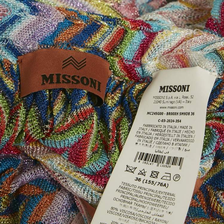 Pre Owned Missoni Multicolour Zig Zag Lurex Knit Playsuit XS