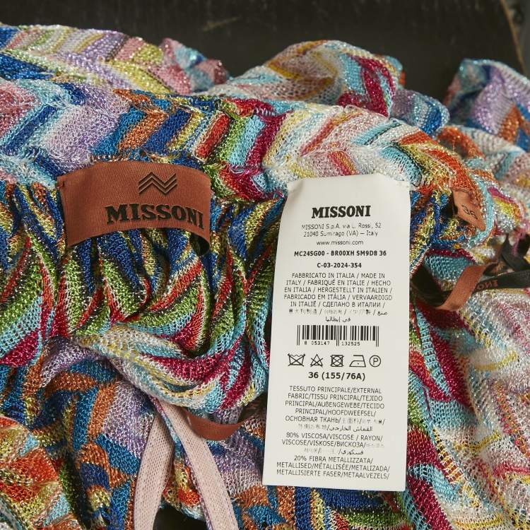 Pre Owned Missoni Multicolour Zig Zag Lurex Knit Playsuit XS