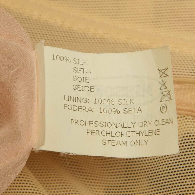 Pre Owned Missoni Multicolour Abstract Print Ruched Embroidered Dress S