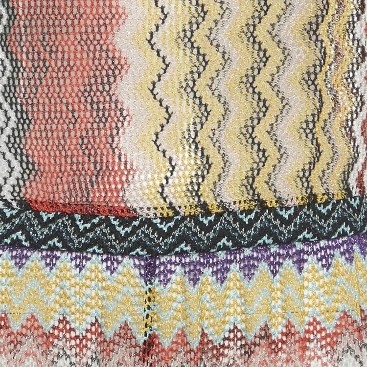 Pre Owned Missoni Multicolour Zig Zag Lurex Knit Jumpsuit M
