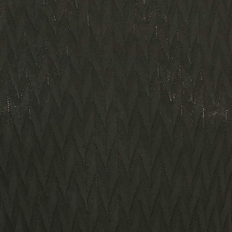 Pre Owned Missoni Black Textured Stretch Knit Crew Neck Top L