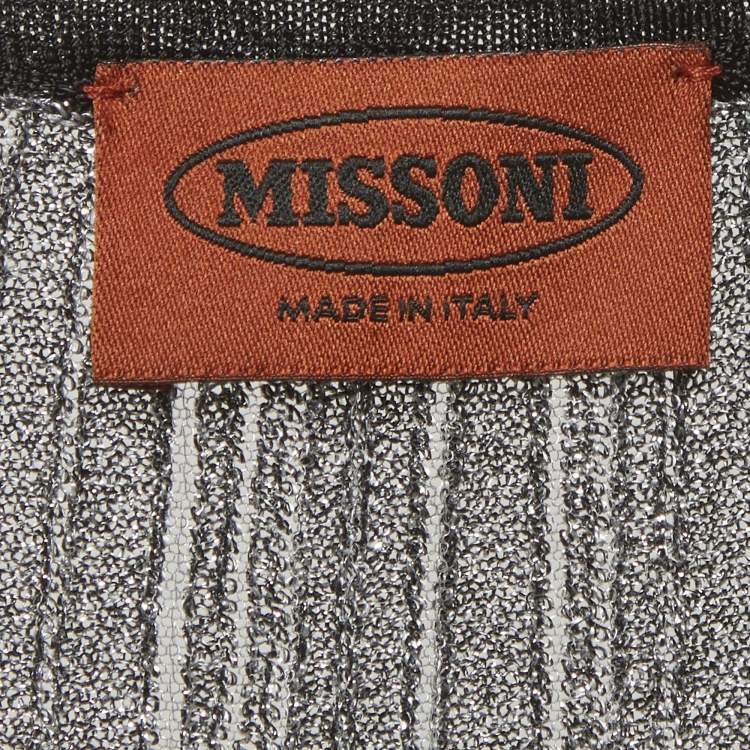 Pre Owned Missoni Silver Lurex Knit Maxi Dress S