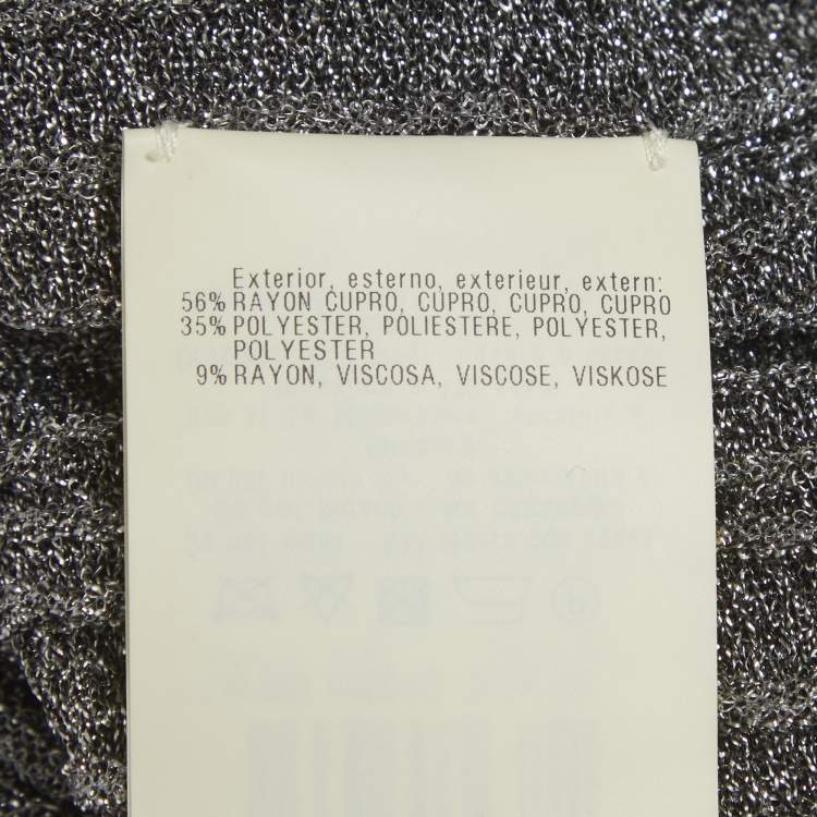 Pre Owned Missoni Silver Lurex Knit Maxi Dress S