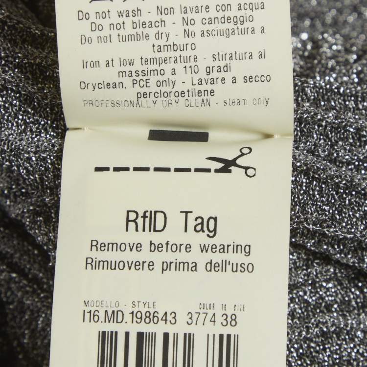 Pre Owned Missoni Silver Lurex Knit Maxi Dress S