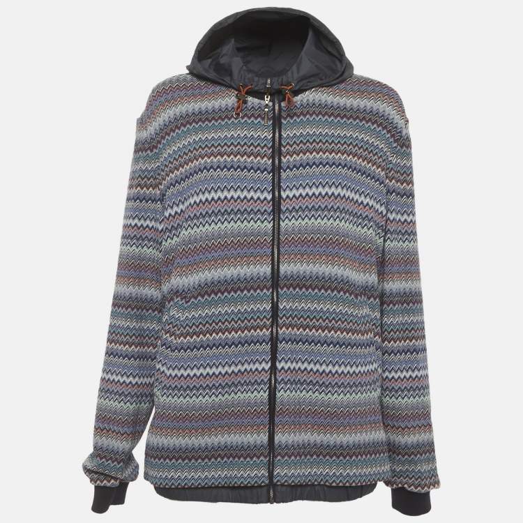 Pre Owned Missoni Multicolor Wool Blend and Nylon reversible Jacket XL