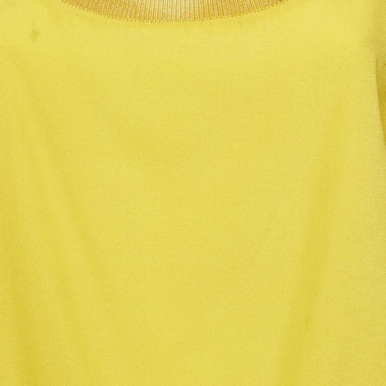 مملوكة مسبقًا Missoni Yellow Satin & Crepe Tank Top M