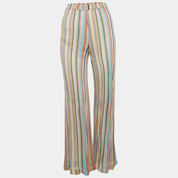 Pre Owned Missoni Multicolor Lurex Knit Sheer Flared Pants S