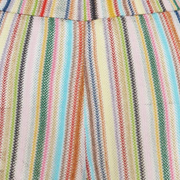 Pre Owned Missoni Multicolor Lurex Knit Sheer Flared Pants S