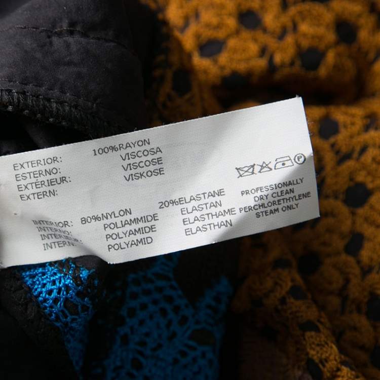 Pre Owned Missoni Multicolor Textured Knit Pencil Skirt M