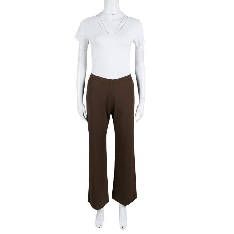 Pre Owned Missoni Brown Elasticized Waist Wide Leg Pants M