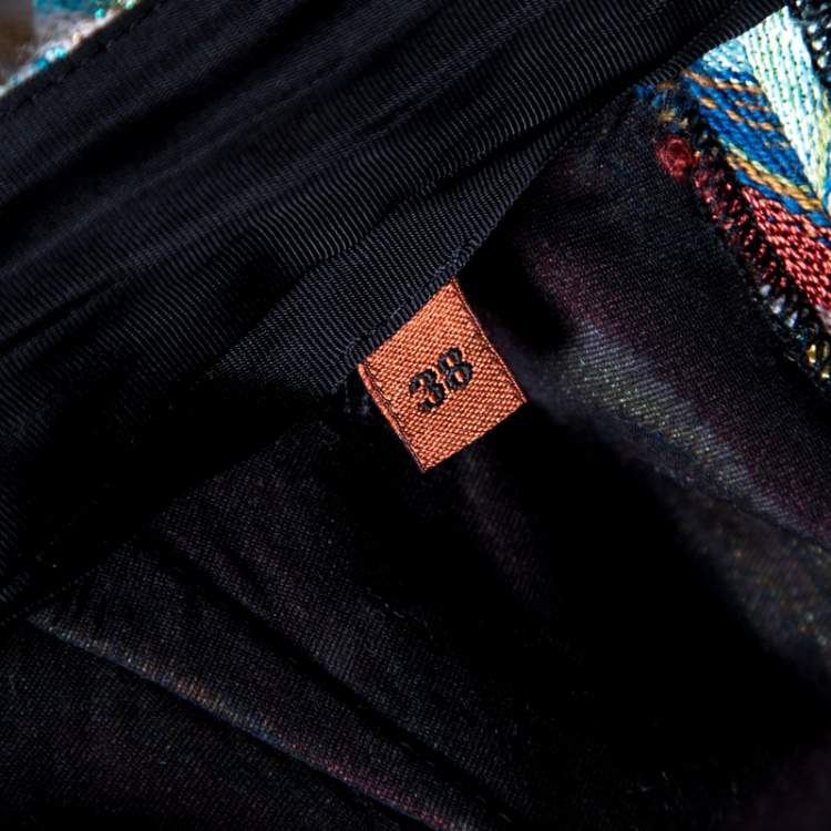 Pre Owned Missoni Multicolor Patterned Knit High Waist Flared Bottom Pants S
