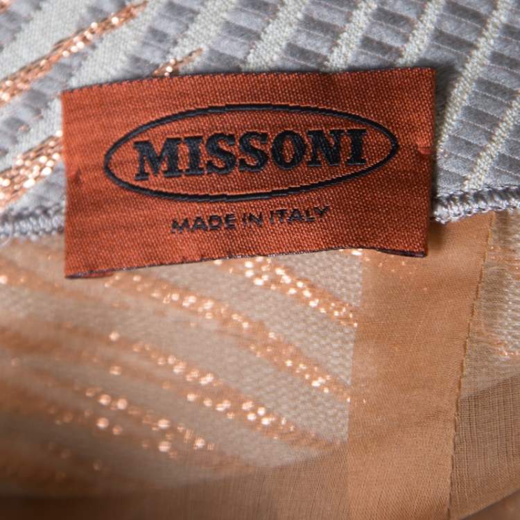 Pre Owned Missoni Multicolor Lurex Jacquard Knit Mini Skirt M