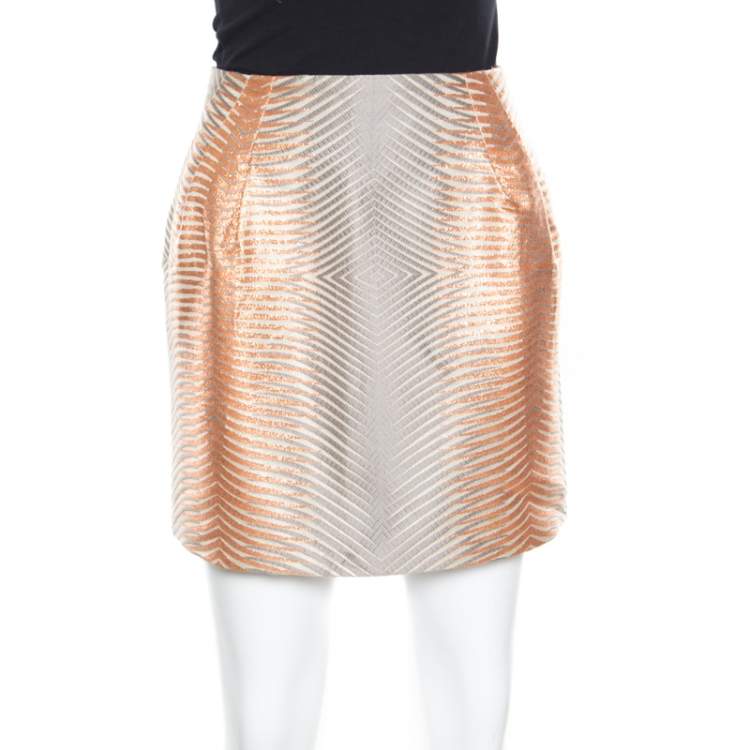 Pre Owned Missoni Multicolor Lurex Jacquard Knit Mini Skirt M