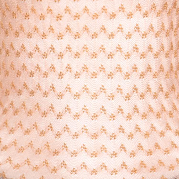 Pre Owned Missoni Pink Embroidered Perforated Knit Sleeveless Top S