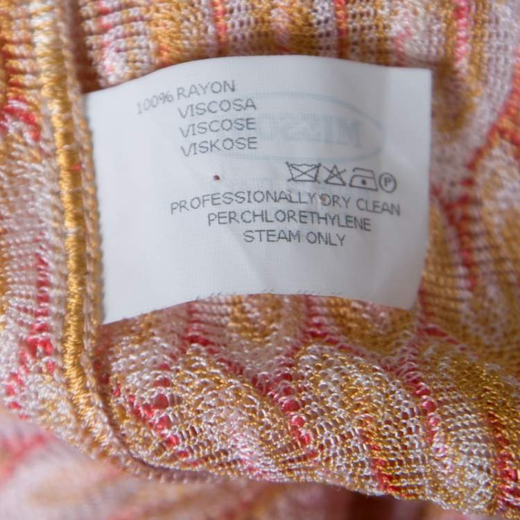 Pre Owned Missoni Multicolor Patterned Jacquard Knit Button Front Kaftan M