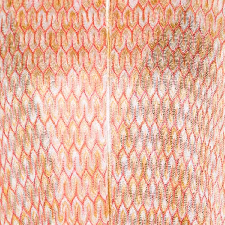 Pre Owned Missoni Multicolor Patterned Jacquard Knit Button Front Kaftan M