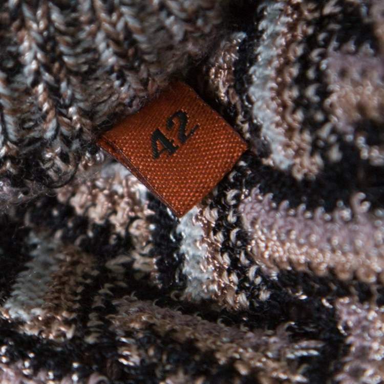 Pre Owned Missoni Multicolor Perforated Knit Elasticized Waist Pants M