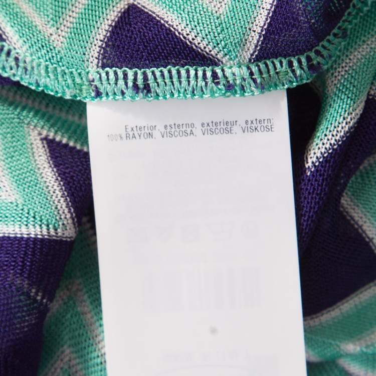 Pre Owned Missoni Mare Bicolor Chevron Patterned Knit Beach Cover Up Kaftan S 