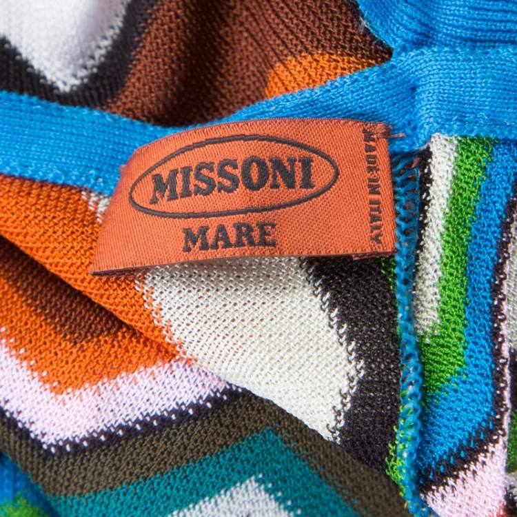 Pre Owned Missoni Mare Multicolor Chevron Pattern Knit Sleeveless Tunic S