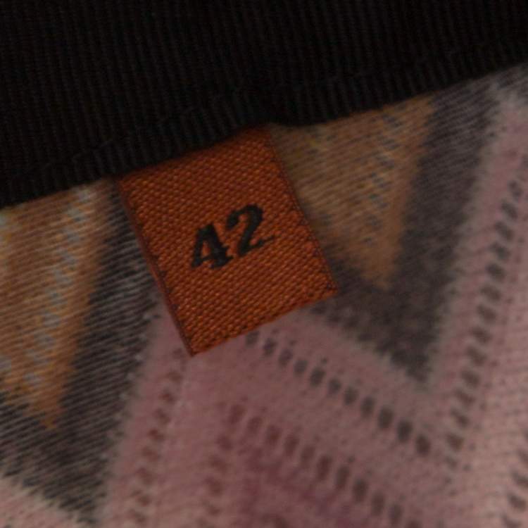 Pre Owned Missoni Multicolor Chevron Pattern Knit Contrast Trim Detail Mini Shorts M