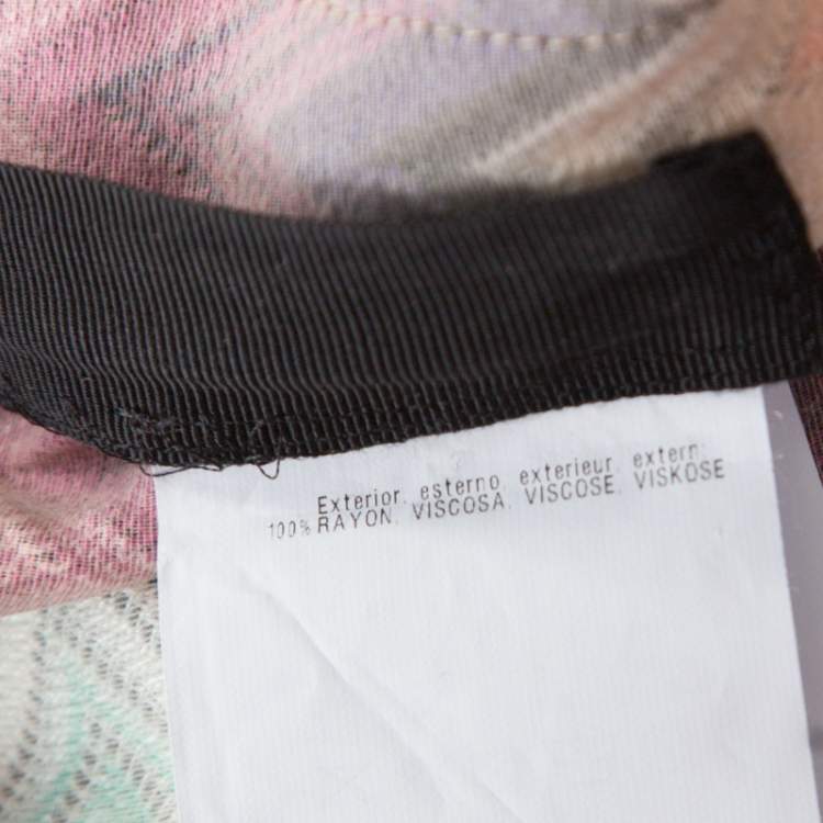 Pre Owned Missoni Multicolor Chevron Pattern Knit Contrast Trim Detail Mini Shorts M