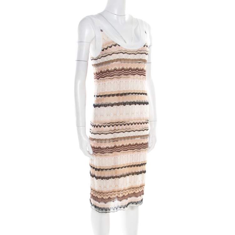 Pre Owned Missoni Multicolor Perforated Knit Sleeveless Dress S