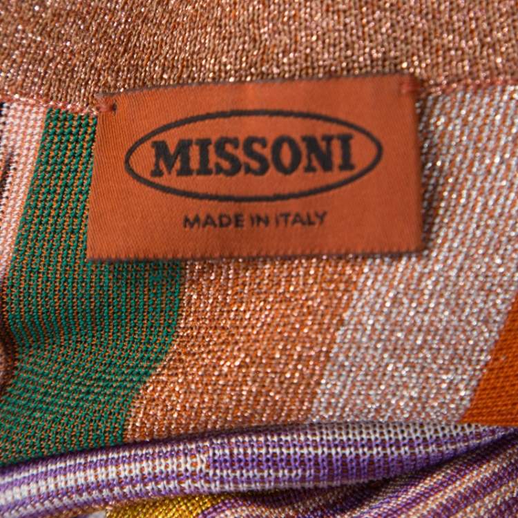 Pre Owned Missoni Multicolor Striped Lurex Knit Sleeveless Maxi Dress S