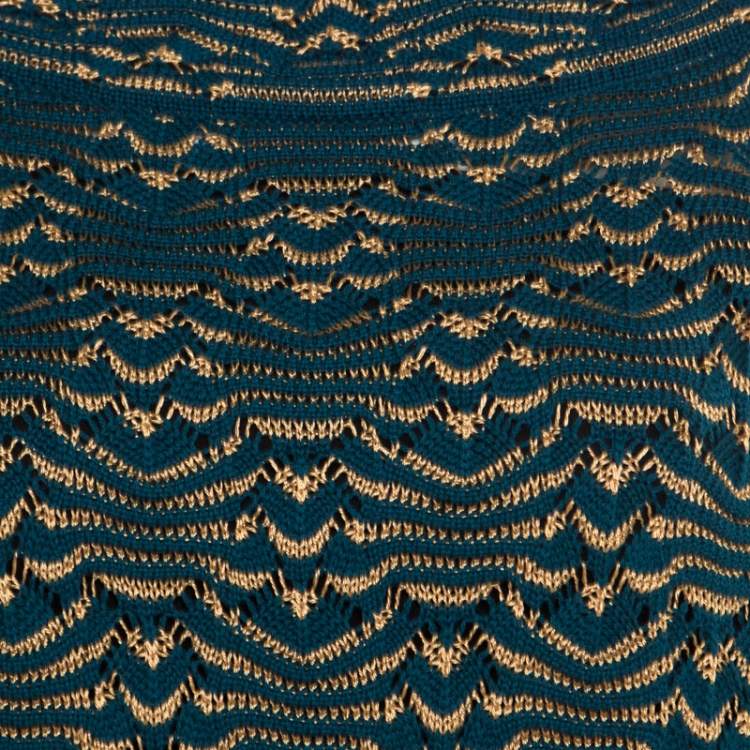 Pre Owned Missoni Multicolor Chunky Perforated Knit Boat Neck Sweater M
