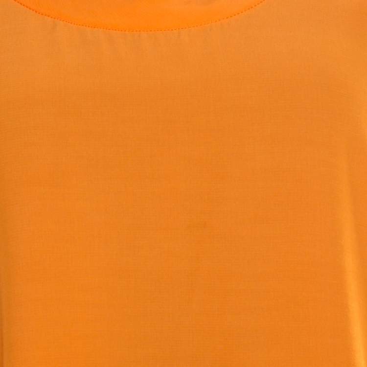 Pre Owned Missoni Saffron Orange Sheer Back Panel Sleeveless Top L