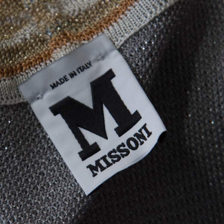 Pre Owned M Missoni Grey Knit Cardigan and Sleeveless Top Set M 