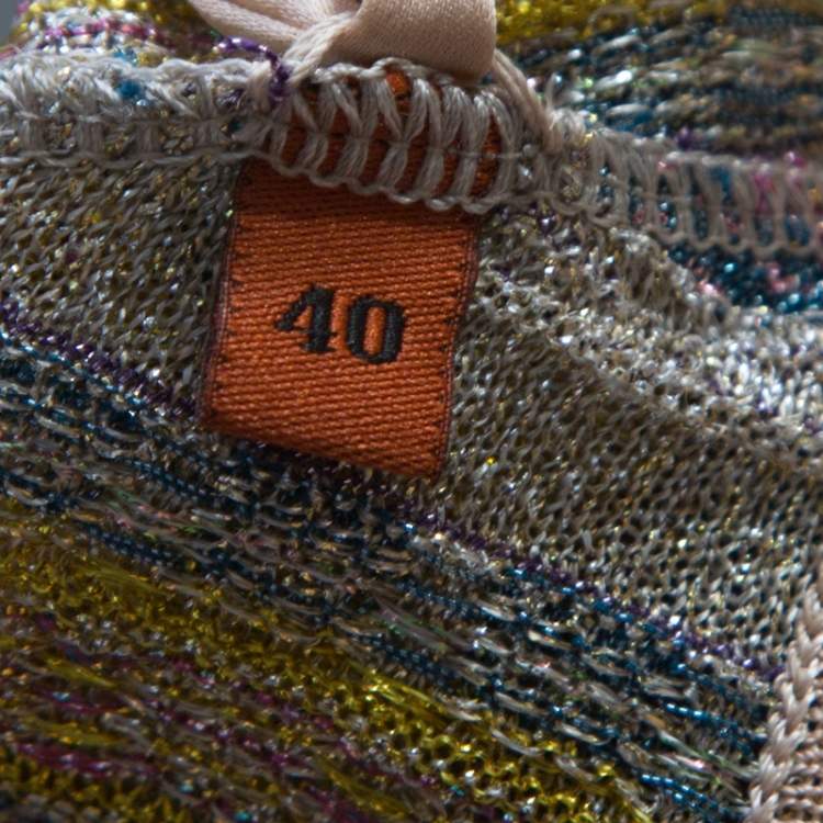 Pre Owned Missoni Multicolor Patterned Lurex Knit Maxi Dress S