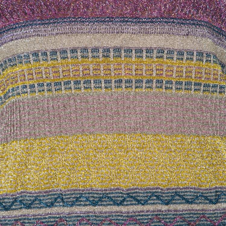 Pre Owned Missoni Multicolor Patterned Lurex Knit Maxi Dress S