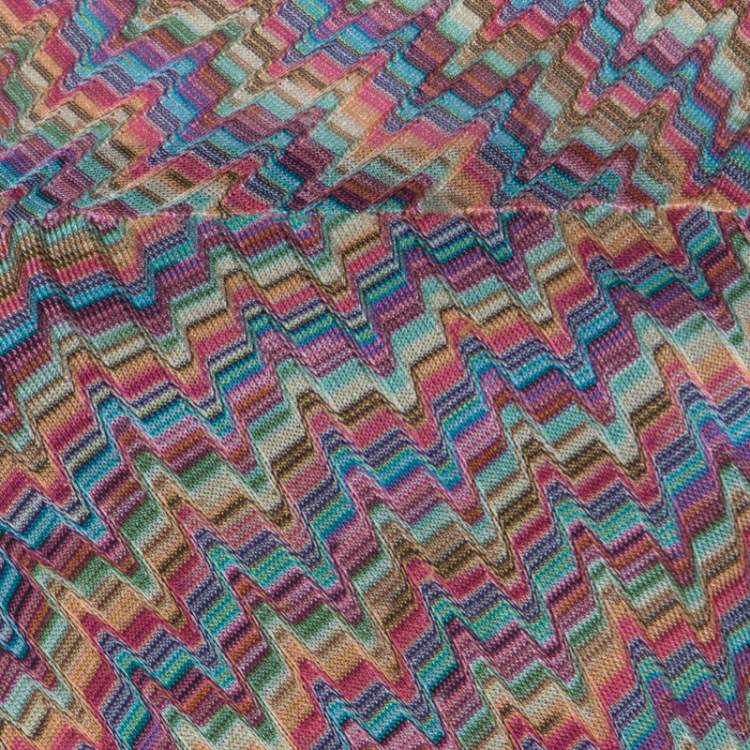Pre Owned Missoni Multicolor Geometric Patterned Knit Asymmetric Sleeveless Top M