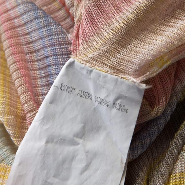 Pre Owned Missoni Multicolor Striped Knit Cardigan M 