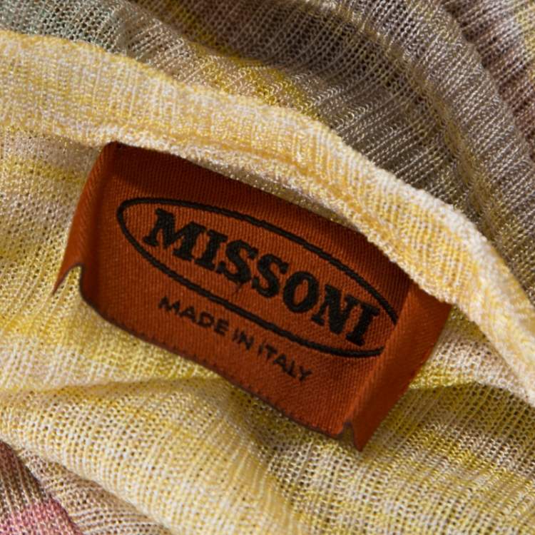 Pre Owned Missoni Multicolor Striped Knit Cardigan M 