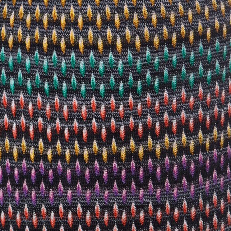 Pre Owned Missoni Multicolor Geometric Pattered Knit Maxi Skirt S