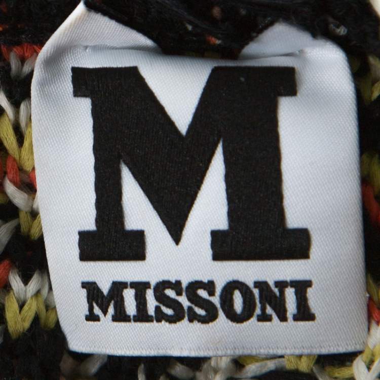 Pre Owned M Missoni Multicolor Knit Fringe Trim Cardigan S 