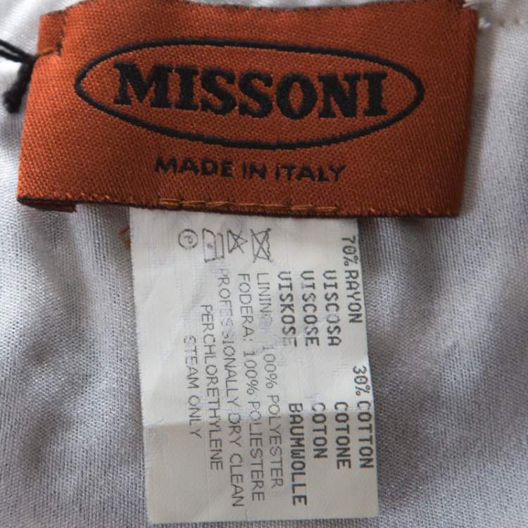 Pre Owned Missoni Bicolor Chevron Crochet Knit Maxi Skirt L