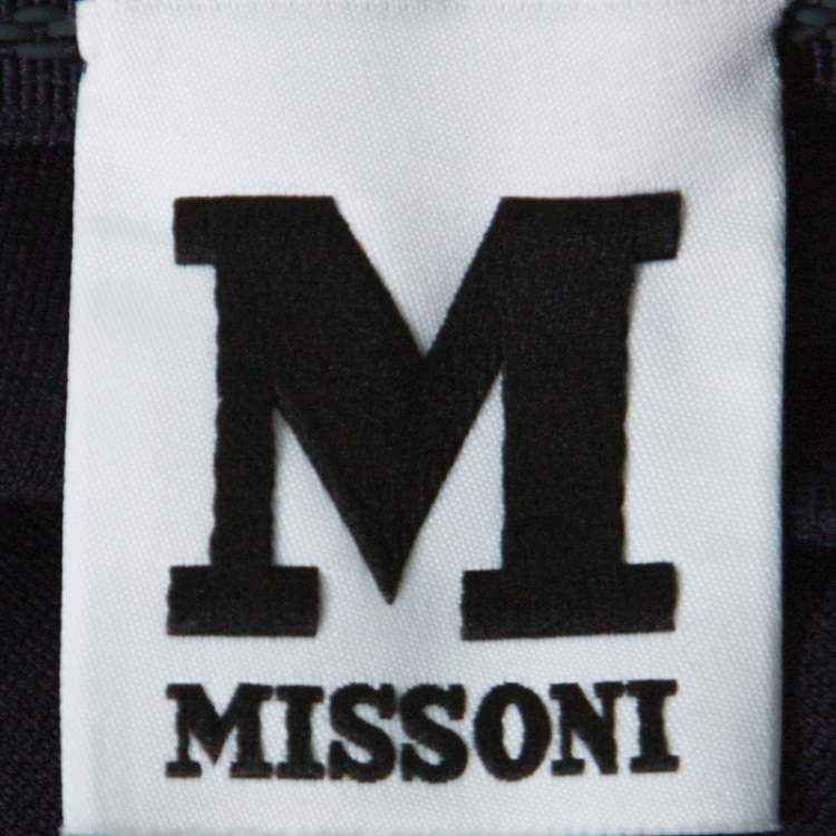 Pre Owned M Missoni Navy Blue Stretch Jersey Legging Trousers M 