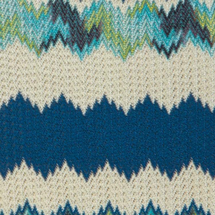Pre Owned M Missoni Multicolor Chevron Pattern Crochet Knit Maxi Skirt M